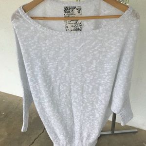 White and silver light sweater/blouse